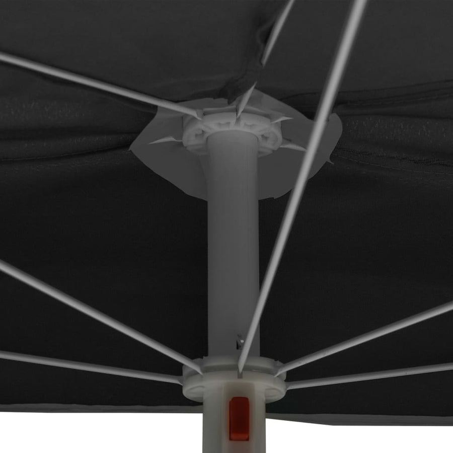 Parasol Half Met Paal 180X90 Cm Kleurig Antraciet
