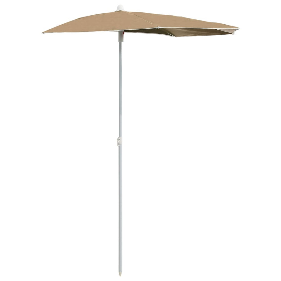 Parasol Half Met Paal 180X90 Cm Taupe