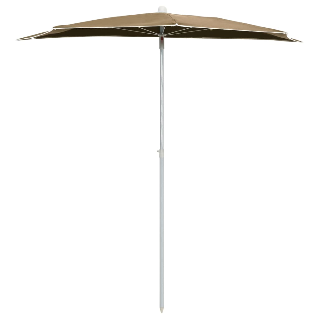 Parasol Half Met Paal 180X90 Cm Taupe