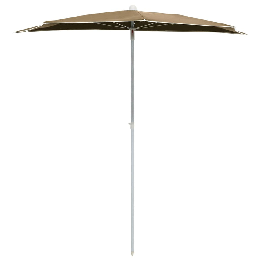 Parasol Half Met Paal 180X90 Cm Taupe