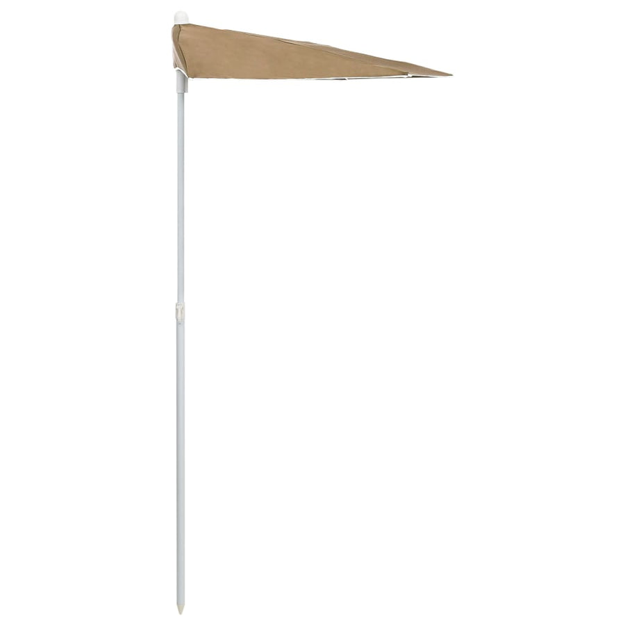 Parasol Half Met Paal 180X90 Cm Taupe