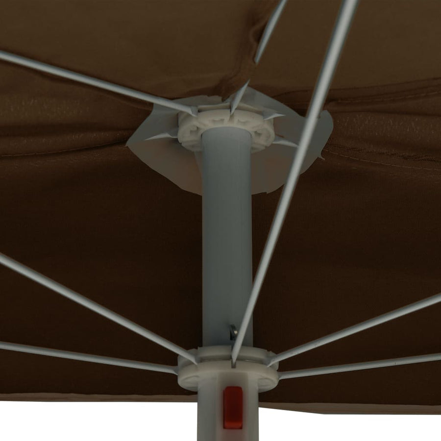 Parasol Half Met Paal 180X90 Cm Taupe