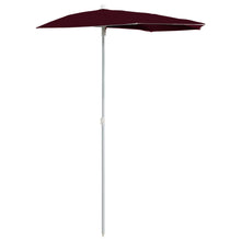 Parasol Half Met Paal 180X90 Cm Bordeauxrood