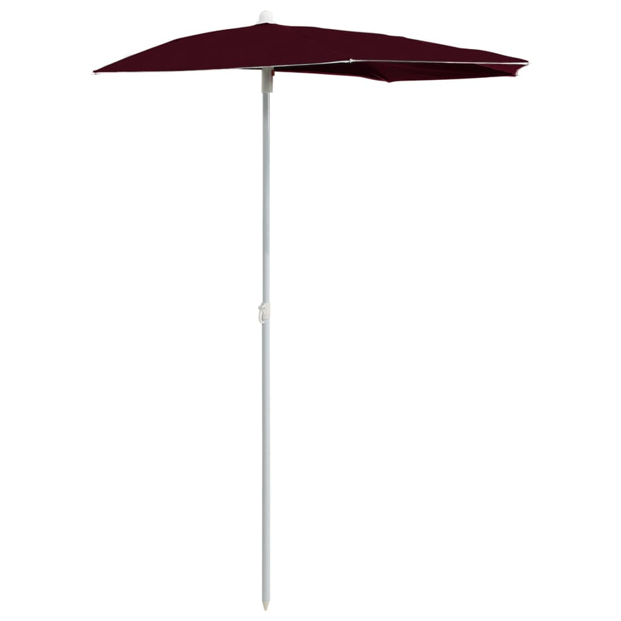 Parasol Half Met Paal 180X90 Cm Bordeauxrood
