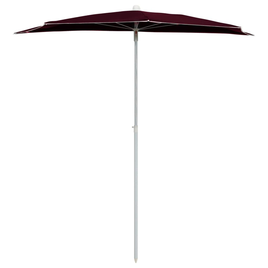 Parasol Half Met Paal 180X90 Cm Bordeauxrood