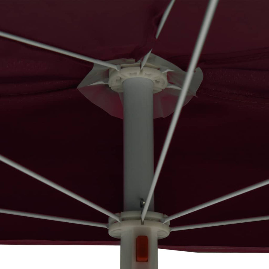 Parasol Half Met Paal 180X90 Cm Bordeauxrood