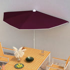 Parasol Half Met Paal 180X90 Cm Bordeauxrood