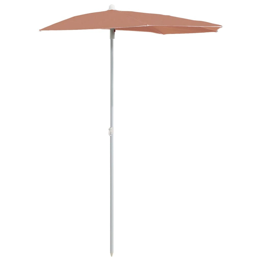Parasol Half Met Paal 180X90 Cm Kleurig Terracotta