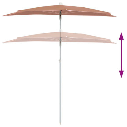 Parasol Half Met Paal 180X90 Cm Kleurig Terracotta