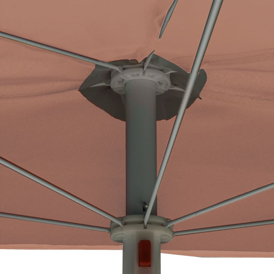 Parasol Half Met Paal 180X90 Cm Kleurig Terracotta