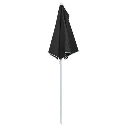 Parasol Half Met Paal 180X90 Cm Zwart