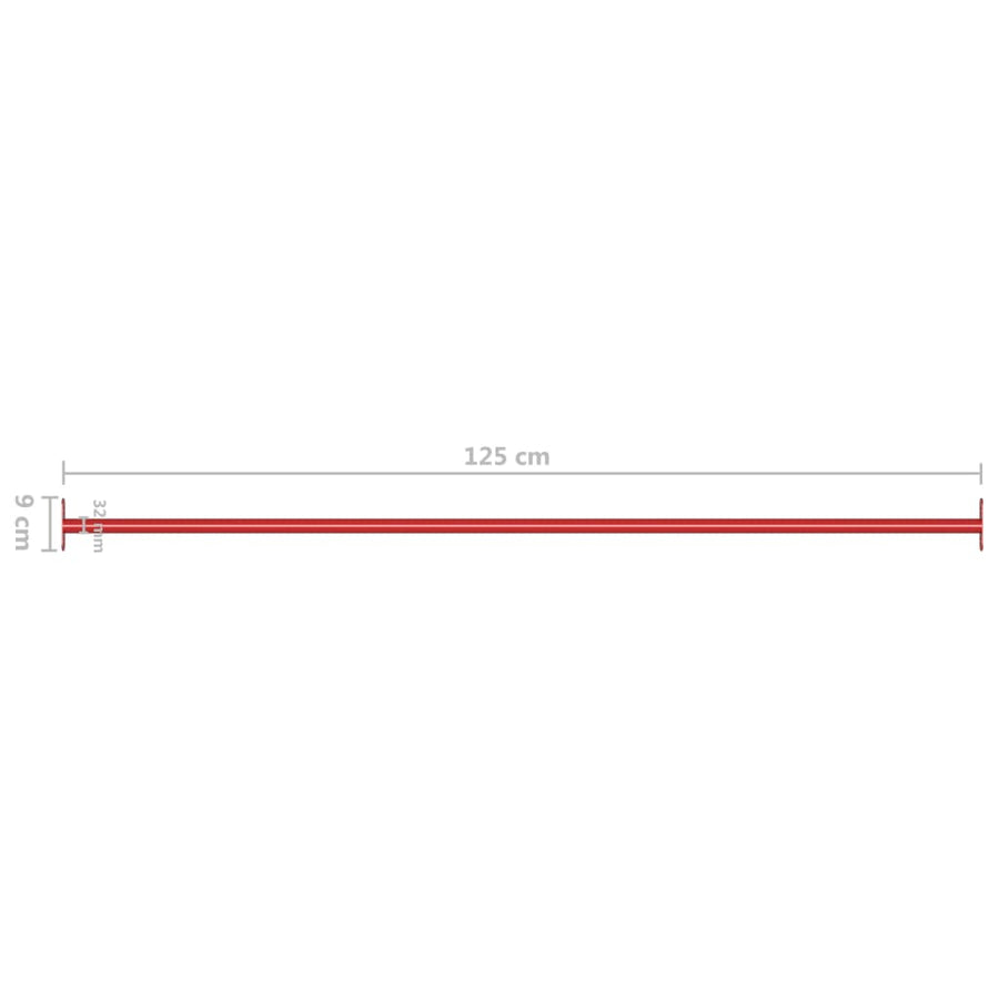 Rekstok 25 cm staal rood 1