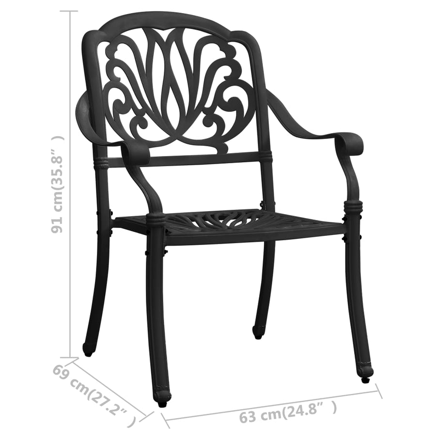 Tuinstoelen Gietaluminium Zwart