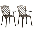 Garden chairs 2 pc cast aluminium bronze coloured