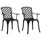 Tuinstoelen 2 st gietaluminium zwart 61x60x93 cm