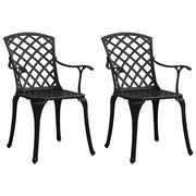 Tuinstoelen 2 st gietaluminium zwart 61x60x93 cm