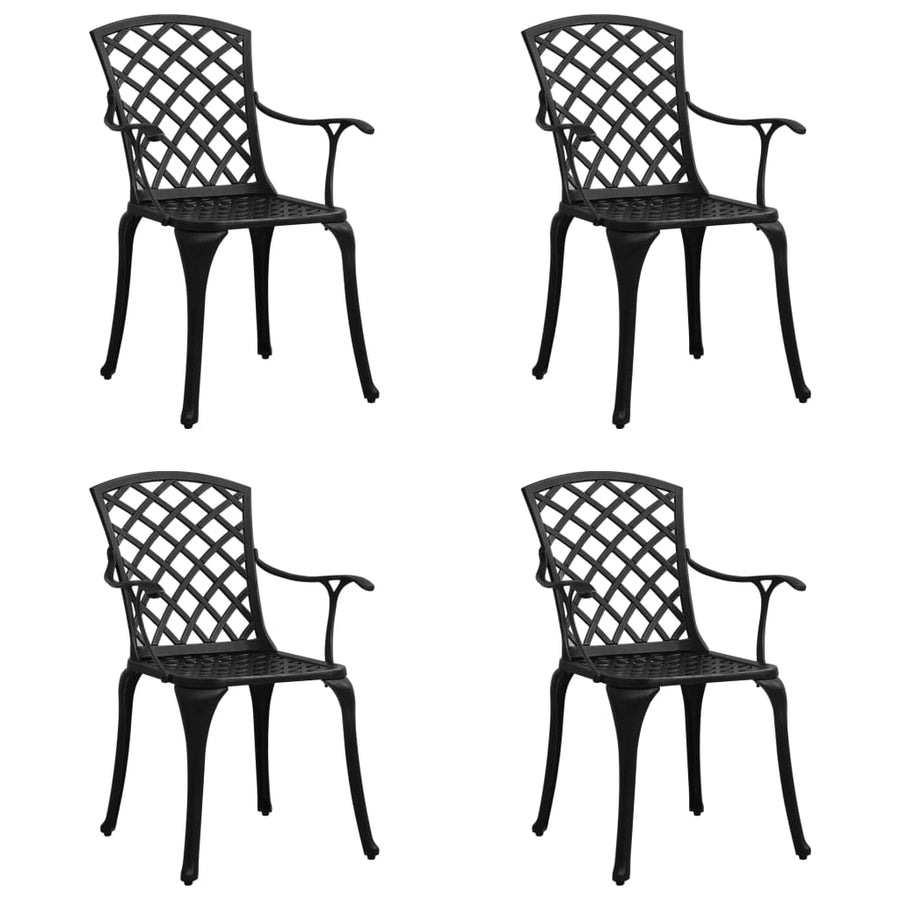 Tuinstoelen Gietaluminium 4 Zwart