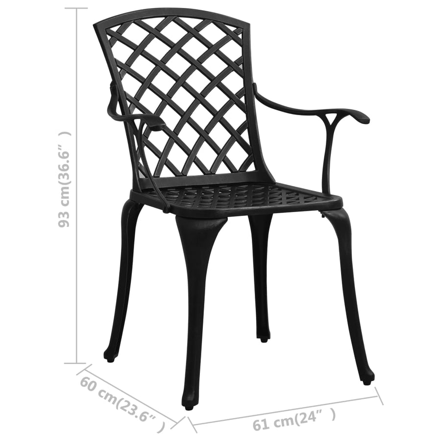 Tuinstoelen Gietaluminium 4 Zwart