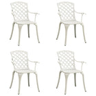 Tuinstoelen gietaluminium 4 stuks wit