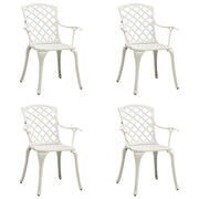 Tuinstoelen gietaluminium 4 stuks wit
