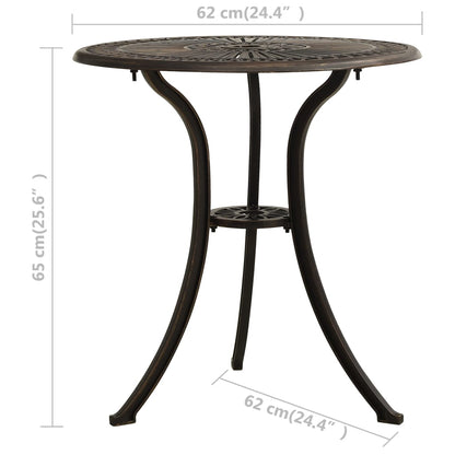 Tuintafel 62x62x65 cm gietaluminium kleurig Brons