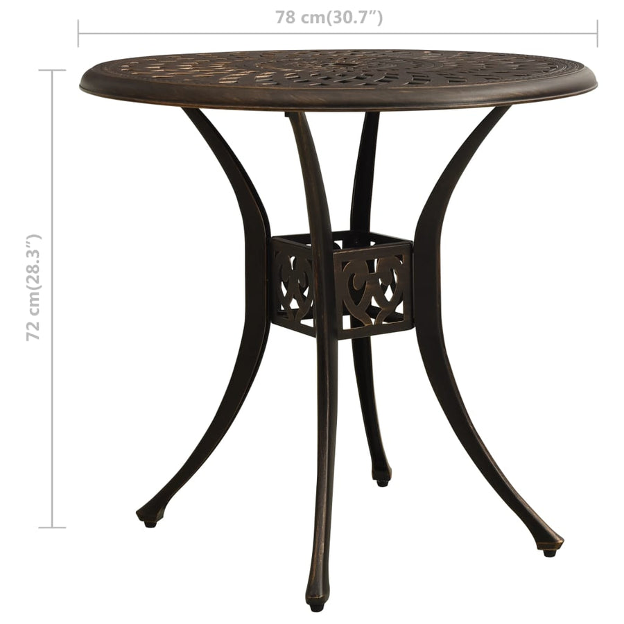 Tuintafel Gietaluminium Kleurig 78 x 78 x 72 cm Brons