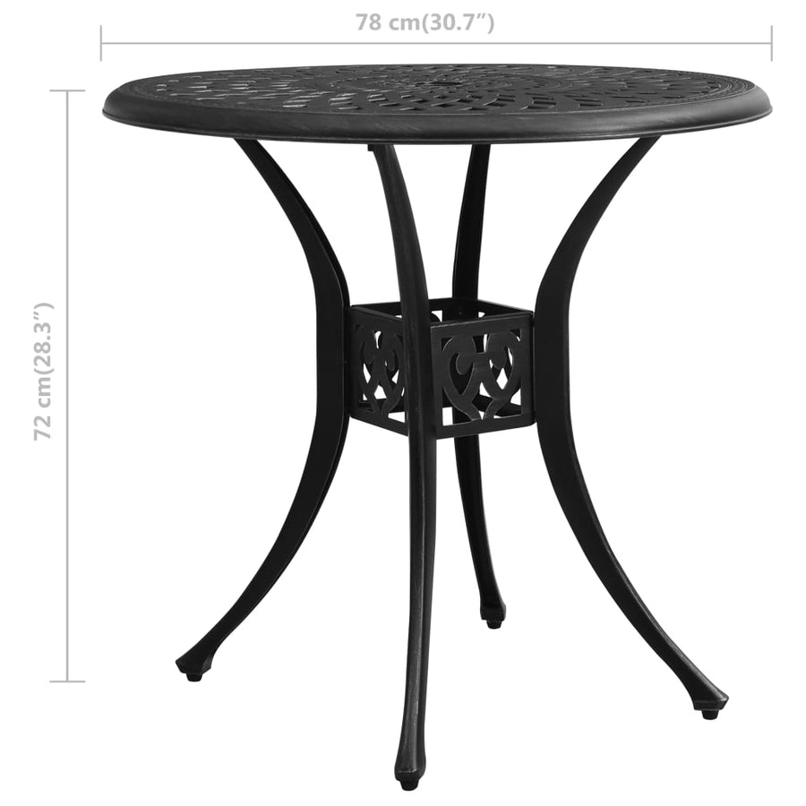 Tuintafel Gietaluminium 78 x 78 x 72 cm Zwart