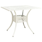 Tuintafel 90x90x73 cm gietaluminium wit