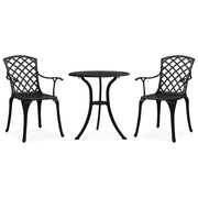 Bistroset gietaluminium zwart 3-delig