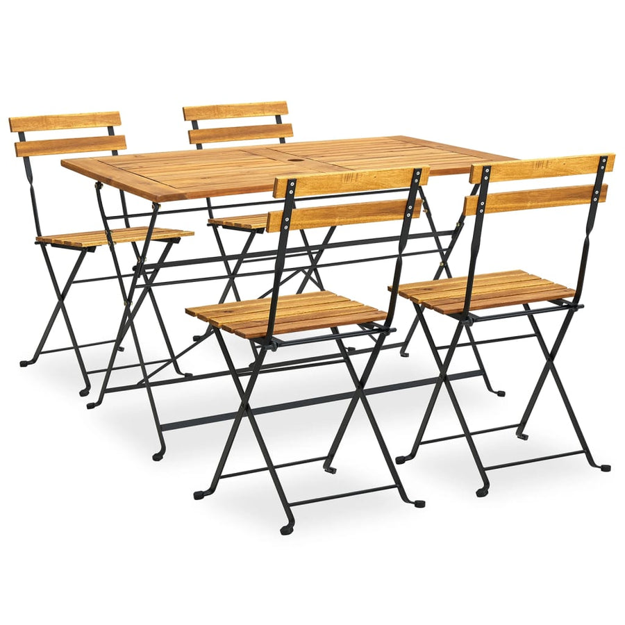 -Delige Tuinset Inklapbaar Massief Acaciahout 5 120 cm tafellengte