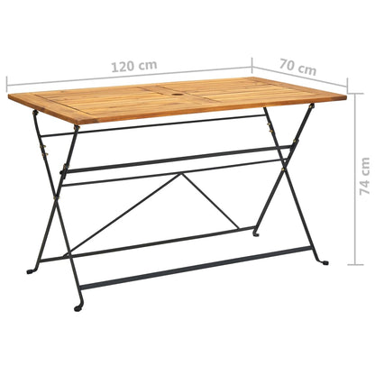 -Delige Tuinset Inklapbaar Massief Acaciahout 5 120 cm tafellengte