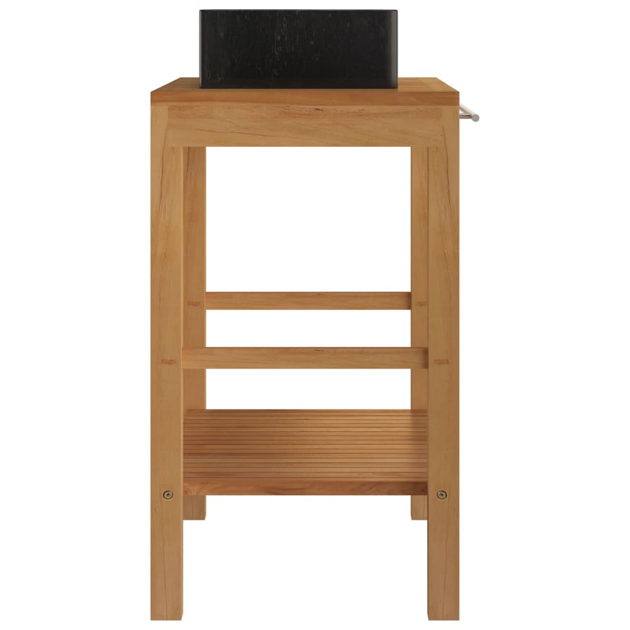 Wastafelkast Met Marmeren Wastafel Massief Teakhout 74 x 45 x 75 cm