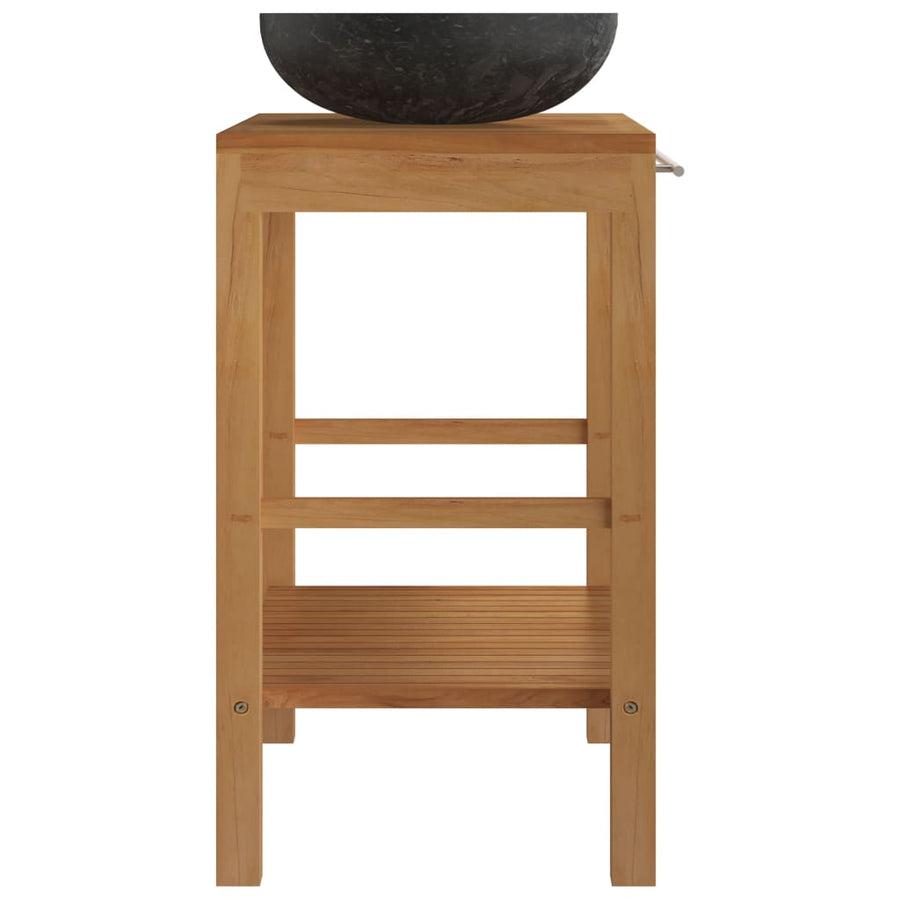 Wastafelkast Met Marmeren Wastafel Massief Teakhout 74 x 45 x 75 cm