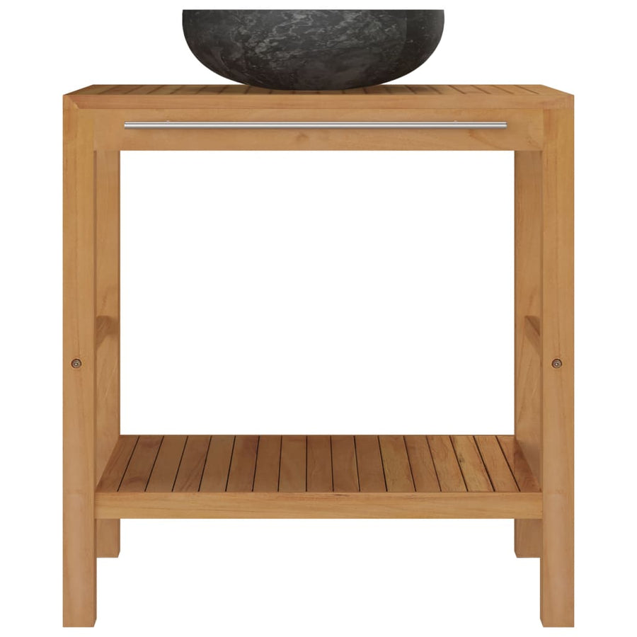 Wastafelkast Met Marmeren Wastafel Massief Teakhout 74 x 45 x 75 cm