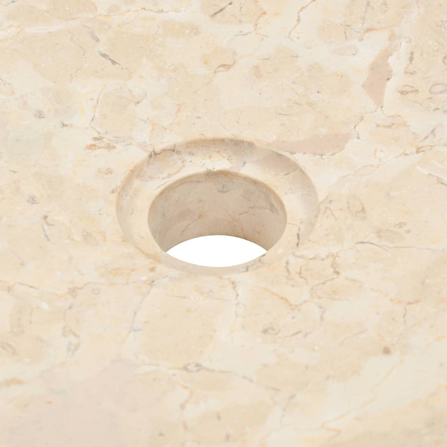 Wastafelkast Met Marmeren Wastafel Massief Teakhout Kleur 74 x 45 x 75 cm