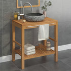 Washbasin Cabinet With Marble Washbasin Solid Teak Wood Black