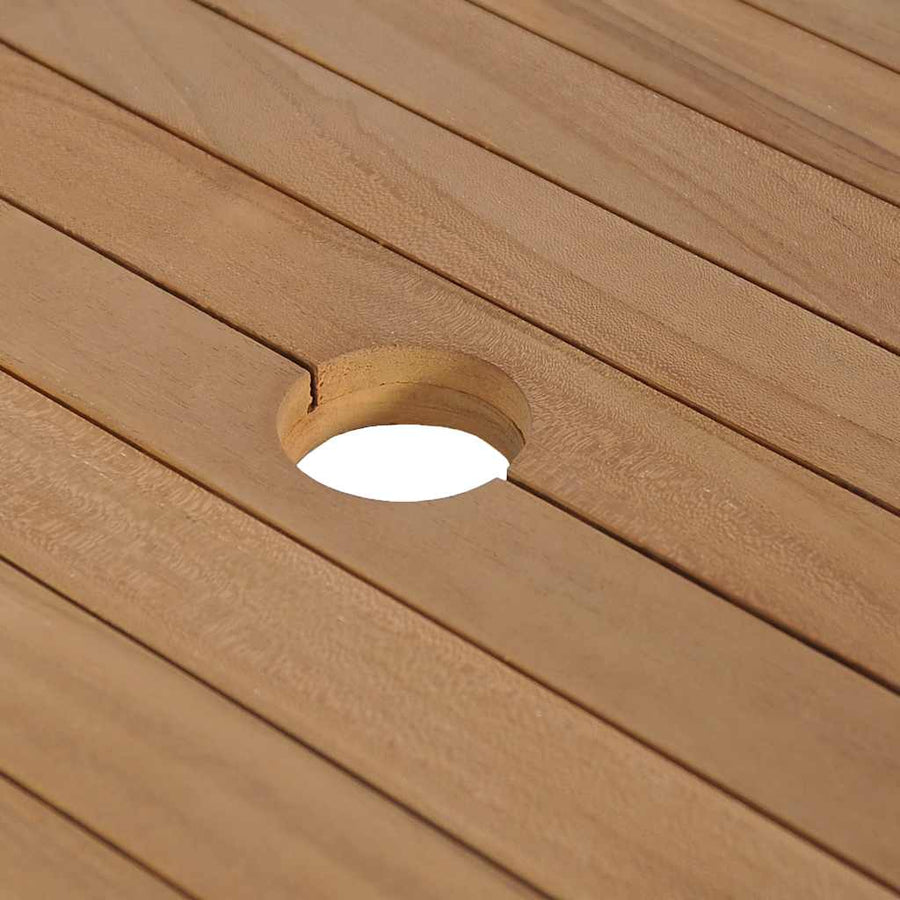 Wastafelkast Met Marmeren Wastafel Massief Teakhout Kleur Crème