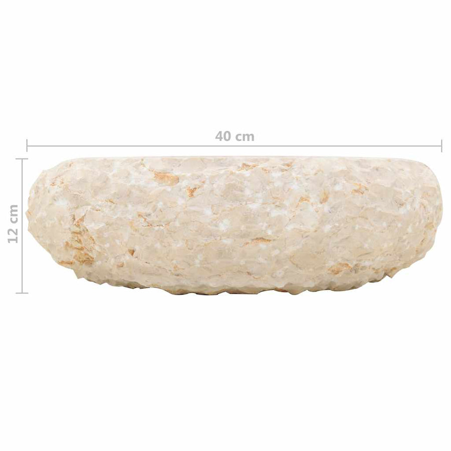 Wastafelkast Met Marmeren Wastafel Massief Teakhout Kleur Crème