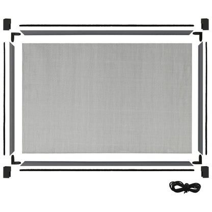 Raamhor uitschuifbaar (75-143)x50 cm antracietkleurig