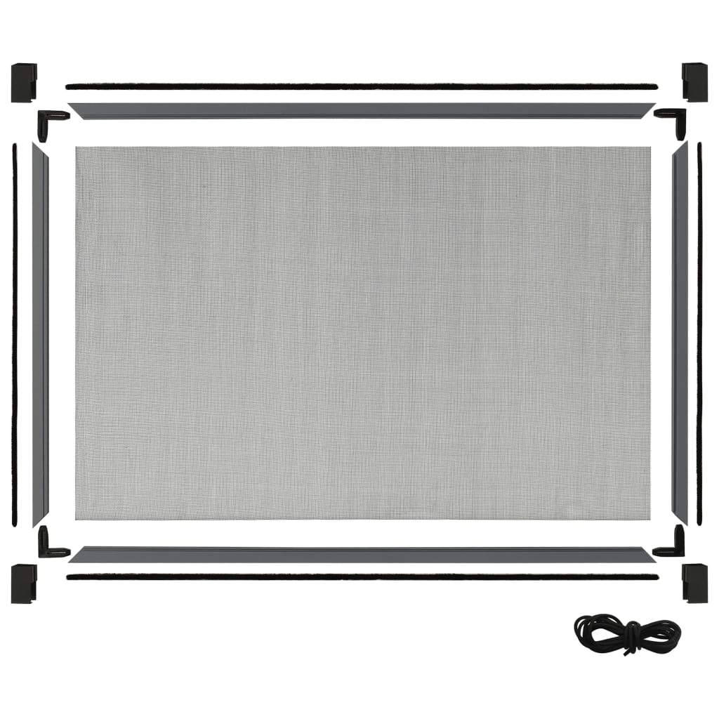 Raamhor uitschuifbaar (100-193)x75 cm antracietkleurig