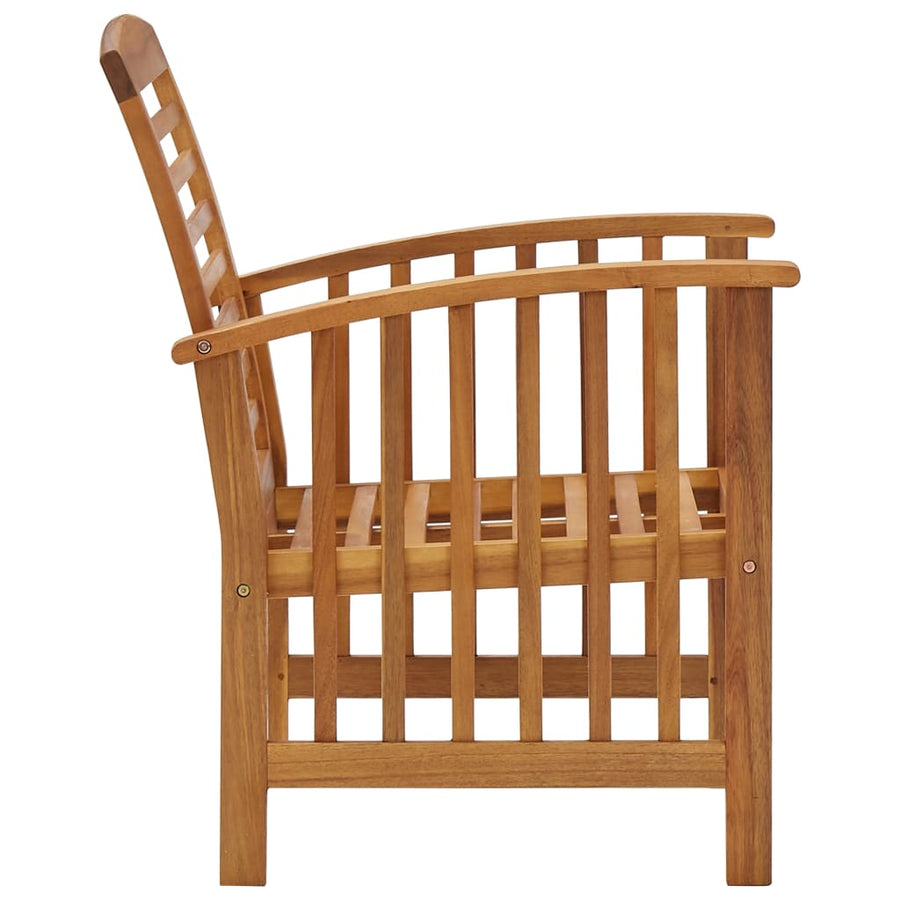 4-Delige Loungeset Massief Acaciahout Bruin Bank + 2x Fauteuil + Tafel