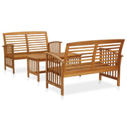 Loungeset massief acaciahout 3-delig