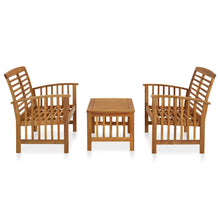 3-Delige Loungeset Massief Acaciahout Bruin 2x Bank + Tafel