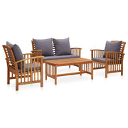 Loungeset massief acaciahout 4-delig