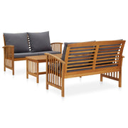 Loungeset 3-delig massief acaciahout
