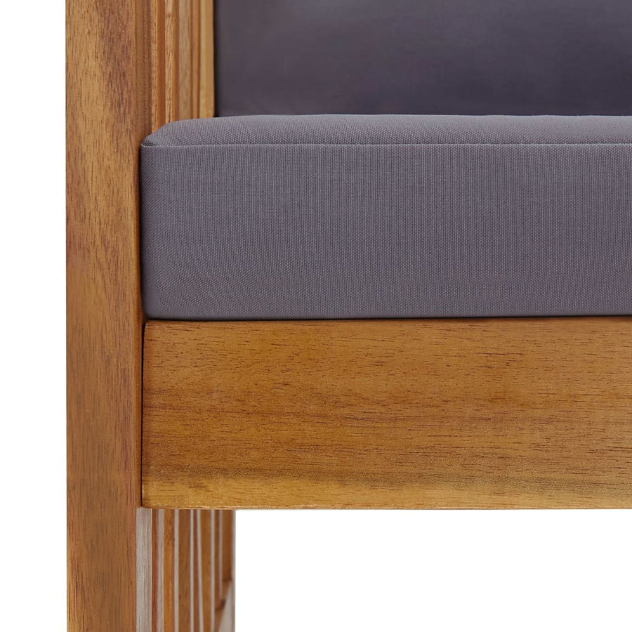 3-Delige Loungeset Met Kussens Massief Acaciahout Grijs 2x Bank + Tafel