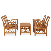 4-Delige Loungeset Massief Acaciahout Bruin Bank + 2x Fauteuil + Tafel