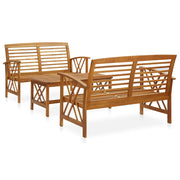 Loungeset massief acaciahout 3-delig
