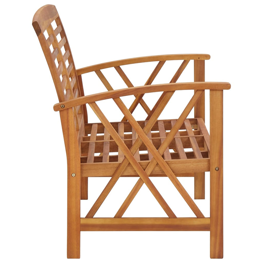 3-Delige Loungeset Massief Acaciahout Bruin 2x Bank + Tafel
