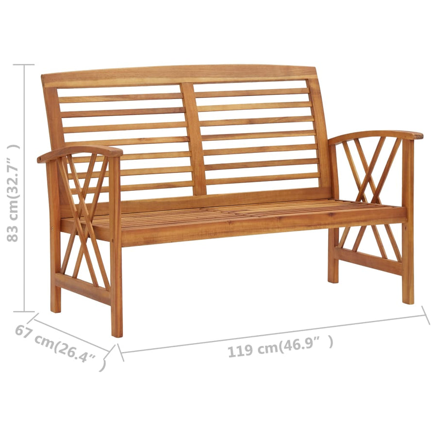 5-Delige Loungeset Massief Acaciahout Bruin 2x Bank + 2x Fauteuil + Tafel